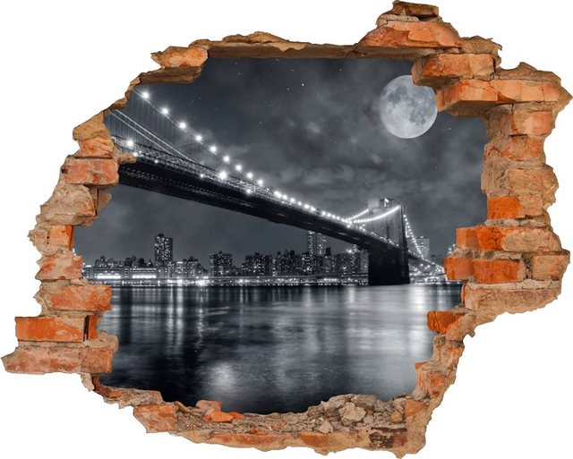 Conni Oberkircher´s Wandsticker »Manhattan bei Nacht«, selbstklebend, Skyline, Brücke, Nacht-Wandtattoos-Inspirationen