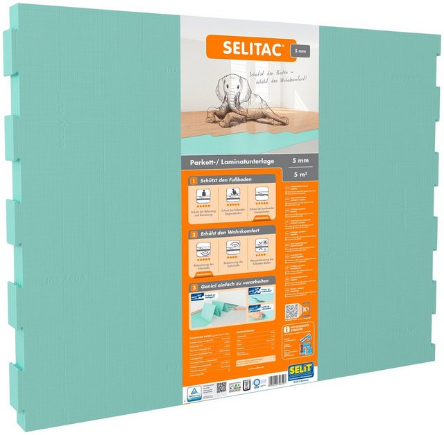 Selit Trittschalldämmplatte »SELITAC«, 5 mm, 5 m², für Parkett-/Laminatböden, faltbar-Trittschalldämmung-Inspirationen