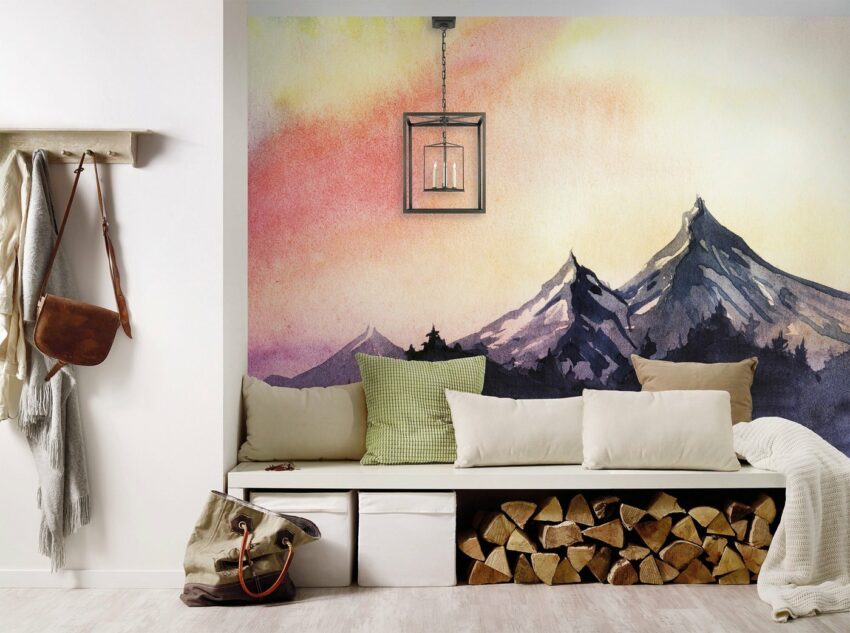 living walls Fototapete »Designwalls Mountain Paint 1«, glatt, (5 St)-Tapeten-Ideen für dein Zuhause von Home Trends