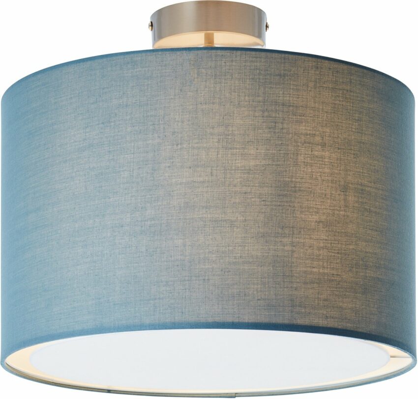 Lüttenhütt Deckenleuchte »Lüchte«, Deckenlampe mit Stoffschirm blau / petrol, Ø 40 cm, Höhe 32 cm-Lampen-Ideen für dein Zuhause von Home Trends
