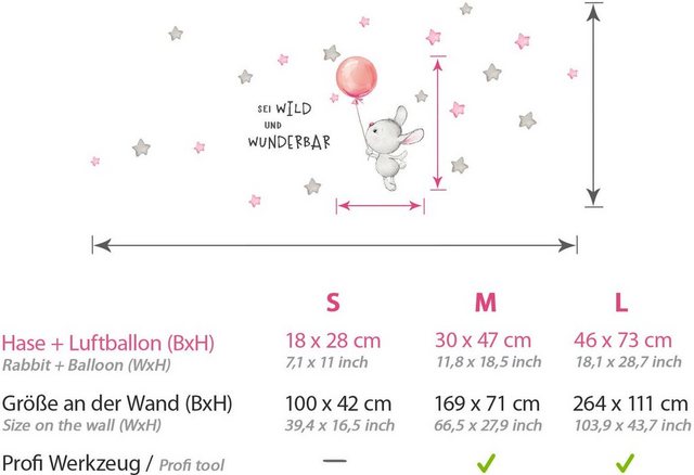little DECO Wandtattoo »Little Deco Wandtattoo Sei wild & Hase mit Luftballon«-Wandtattoos-Inspirationen