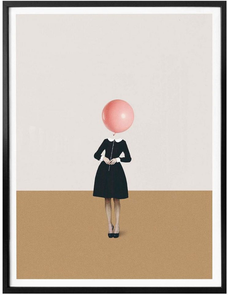 Wall-Art Poster »Léon Rosa Luftballon Mädchen«, Luftballon (1 Stück), Poster, Wandbild, Bild, Wandposter-Bilder-Ideen für dein Zuhause von Home Trends