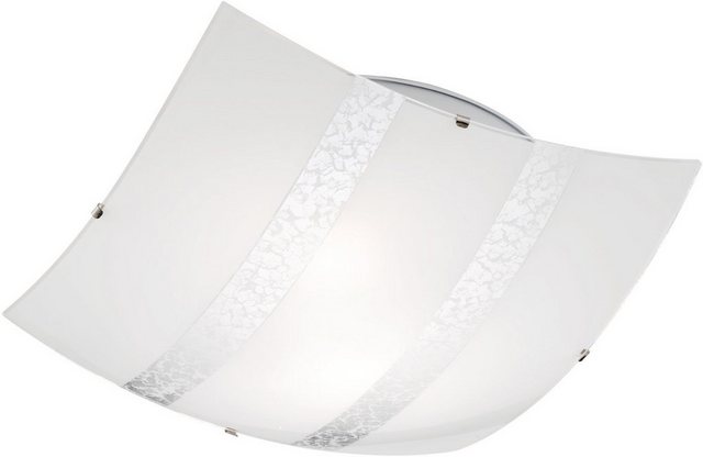 TRIO Leuchten Deckenleuchte »Nikosia«, Deckenlampe in klassischem Design / schöne Lichtakzente durch Glas mit Silberstreifen-Lampen-Inspirationen