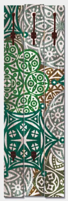 Artland Garderobenpaneel »Marokkanischer Stil_grün«, platzsparende Wandgarderobe aus Holz mit 5 Haken, geeignet für kleinen, schmalen Flur, Flurgarderobe-Garderoben-Inspirationen