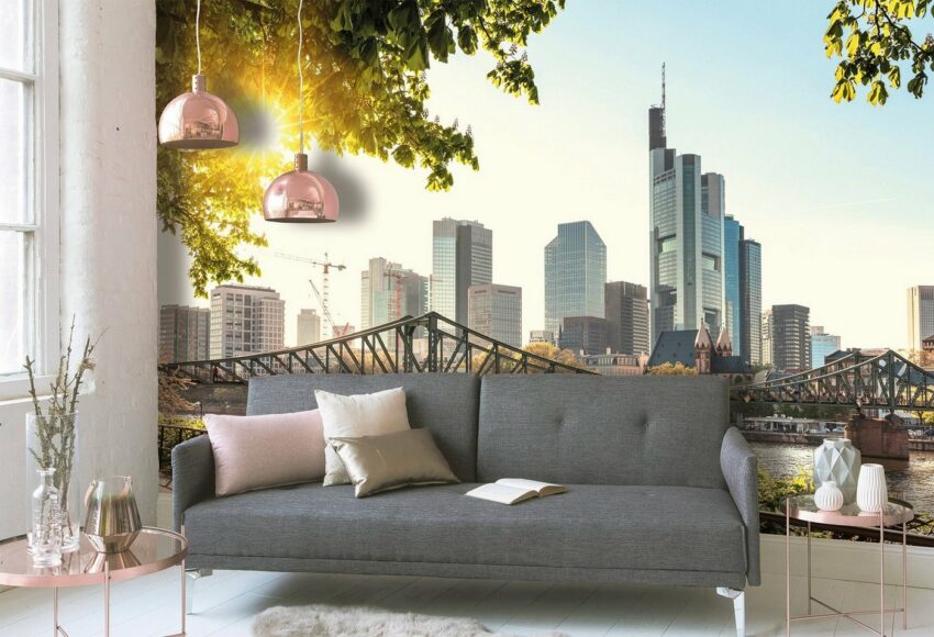 living walls Fototapete »Designwalls Frankfurt City«, glatt, (5 St)-Tapeten-Ideen für dein Zuhause von Home Trends