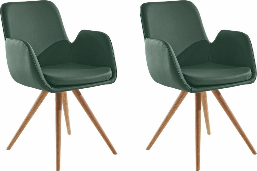 INOSIGN Armlehnstuhl »Malmö« (Set, 2 Stück), Bezug in Strukturstoff oder Leder das Gestell aus Eiche Massivholz geölt-Stühle-Ideen für dein Zuhause von Home Trends