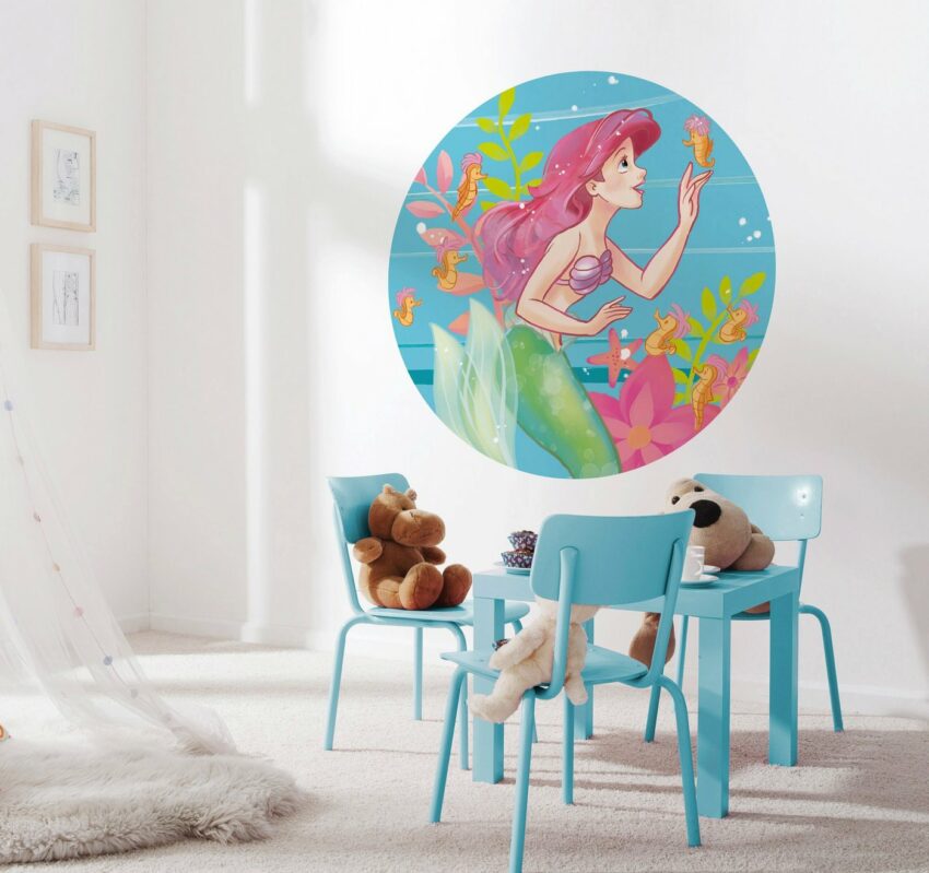 Komar Fototapete »Ariel Seahorses«, glatt, bedruckt, Comic, Retro, mehrfarbig, BxH: 128x128 cm, selbstklebend-Tapeten-Ideen für dein Zuhause von Home Trends