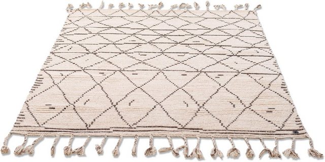Teppich »Nomad«, TOM TAILOR, rechteckig, Höhe 5 mm, handgewebt, mit Fransen, Boho-Style, Wohnzimmer-Teppiche-Inspirationen