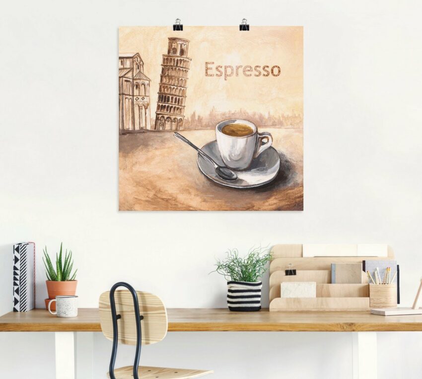 Artland Wandbild »Espresso in Pisa«, Kaffee Bilder (1 Stück), in vielen Größen & Produktarten - Alubild / Outdoorbild für den Außenbereich, Leinwandbild, Poster, Wandaufkleber / Wandtattoo auch für Badezimmer geeignet-Bilder-Ideen für dein Zuhause von Home Trends