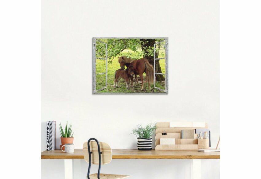 Artland Glasbild »Fensterblick - Pony mit Kind«, Haustiere (1 Stück)-Bilder-Ideen für dein Zuhause von Home Trends