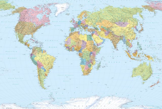 Komar Fototapete »World Map«, (4 St)-Tapeten-Inspirationen