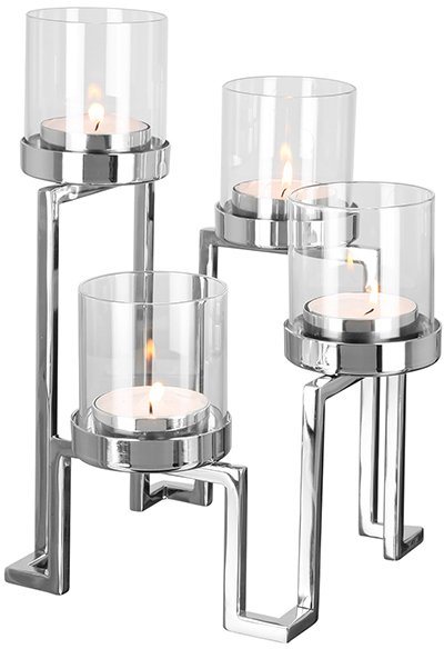 Fink Kerzenhalter »GRANT« (1 Stück), aus Edelstahl und Glas, 4-flammig, Adventsleuchter-Kerzenhalter-Inspirationen