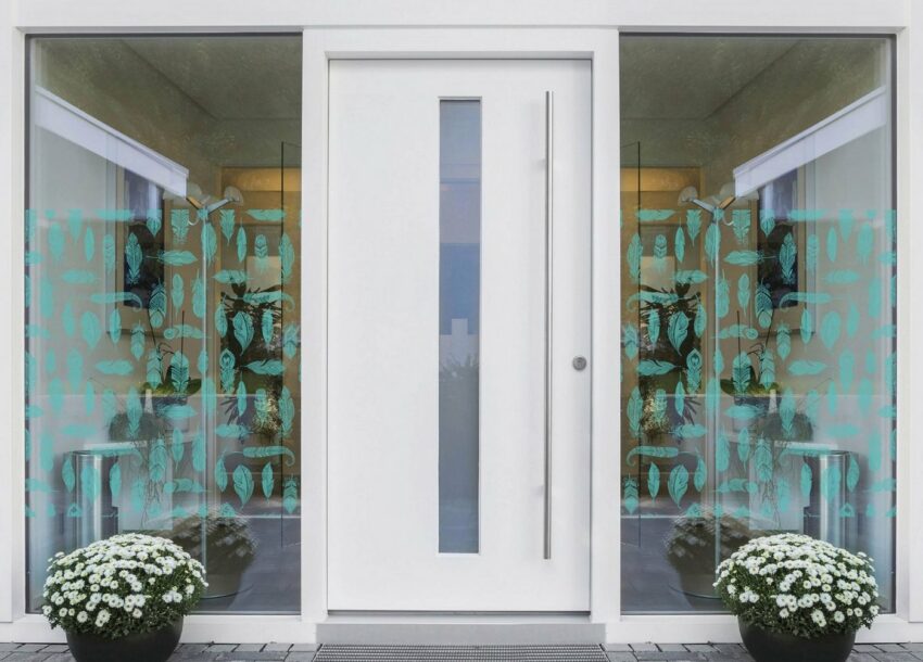 Fensterfolie »Look Feathers turquois«, MySpotti, halbtransparent, glatt, 90 x 100 cm, statisch haftend-Fensterfolien-Ideen für dein Zuhause von Home Trends