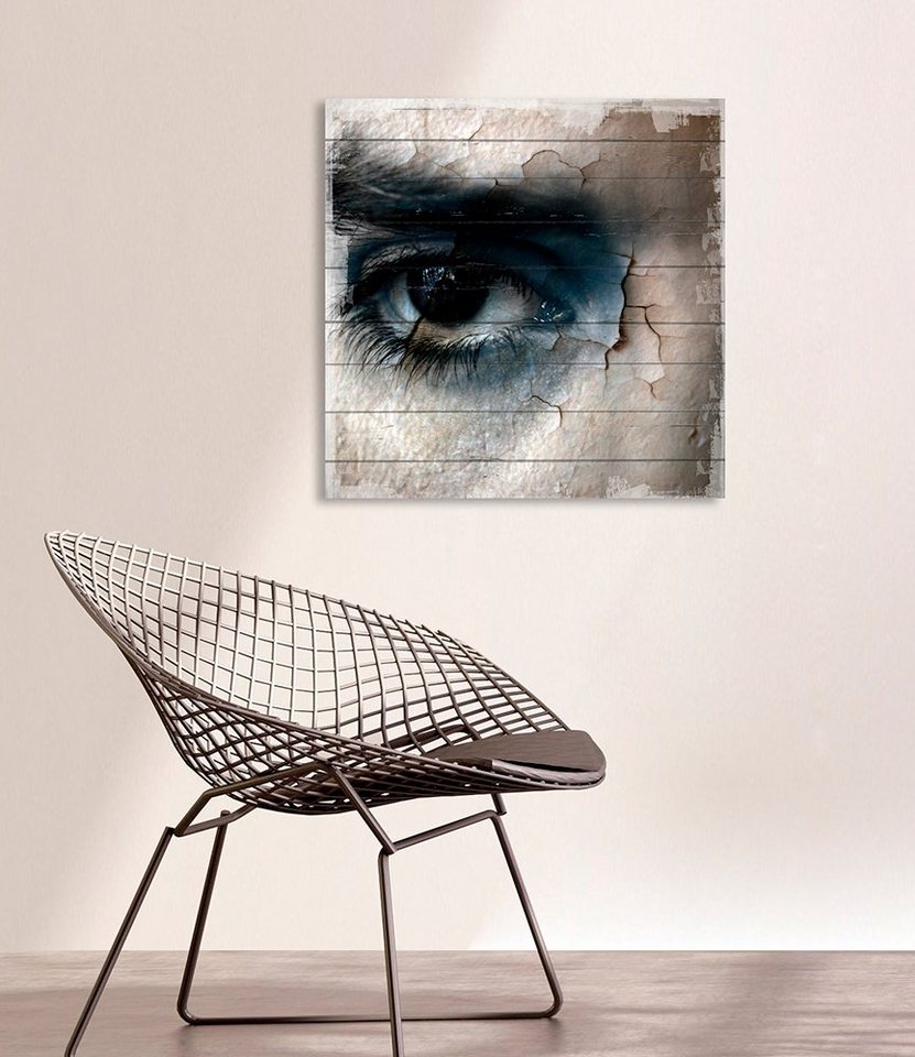 queence Holzbild »Frauen Auge«, 40x40 cm-Bilder-Ideen für dein Zuhause von Home Trends