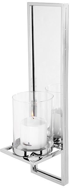 Fink Wandkerzenhalter »GAMA, silberfarben« (1 Stück), Kerzen-Wandleuchter, Kerzenhalter, Kerzenleuchter hängend, handgefertigt, aus Metall, mit Spiegelfläche, Wohnzimmer-Kerzenhalter-Ideen für dein Zuhause von Home Trends
