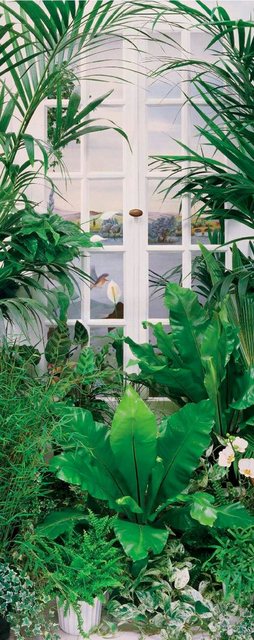 Papermoon Fototapete »Flower Window - Türtapete«, matt, (2 St), Vlies, 2 Bahnen, 90 x 200 cm-Tapeten-Inspirationen