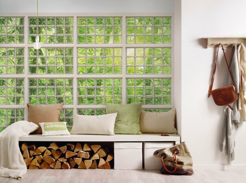 Architects Paper Fototapete »Atelier 47 Brick of Glass 1«, glatt, botanisch, (4 St)-Tapeten-Ideen für dein Zuhause von Home Trends