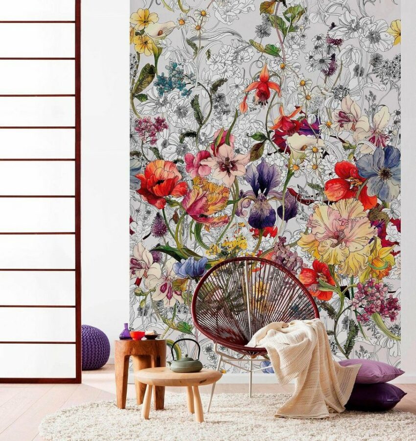 Komar Fototapete »Flora«, glatt, bedruckt, floral, geblümt, (Set), ausgezeichnet lichtbeständig-Tapeten-Ideen für dein Zuhause von Home Trends