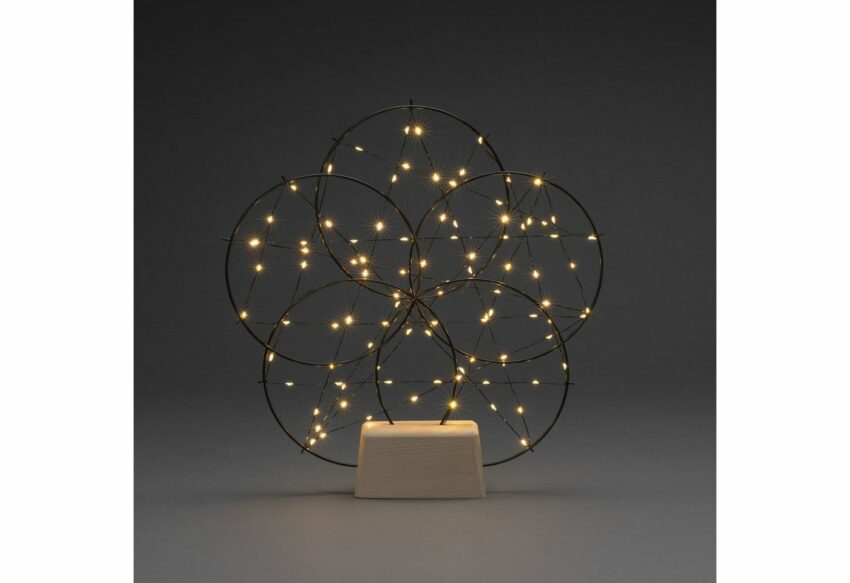 KONSTSMIDE LED Dekolicht, LED Metallsilhouette "5 kleine Ringe", mit Holz-Fuß-Lampen-Ideen für dein Zuhause von Home Trends