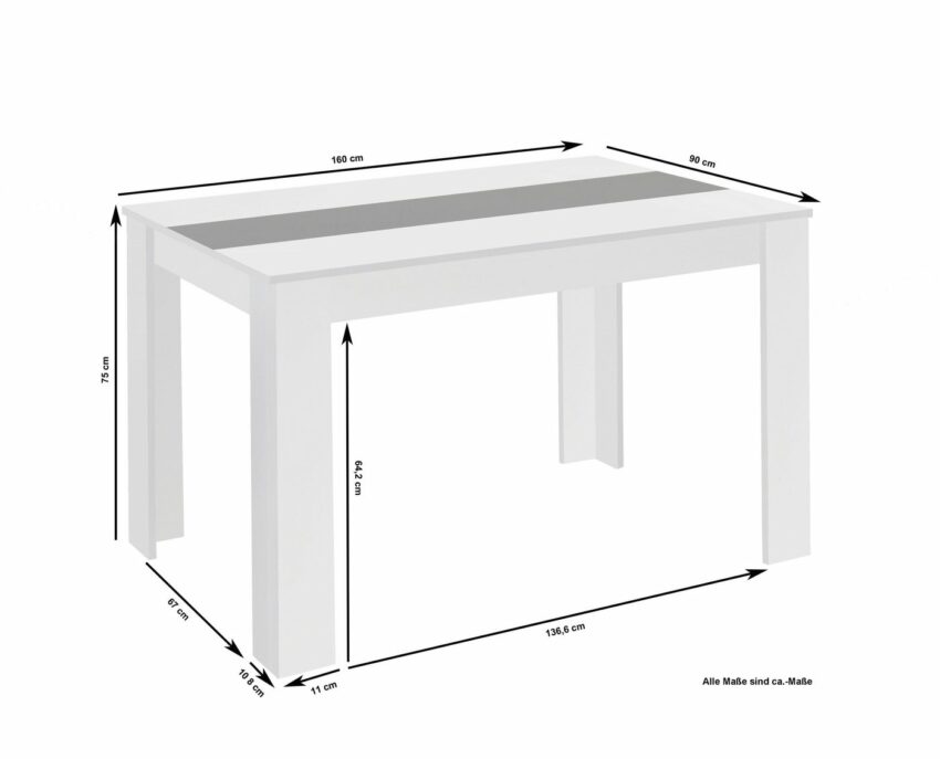 byLIVING Esstisch »Nori«, Breite 120 / 140 oder 160 cm, Mittelplatte wendbar-Tische-Ideen für dein Zuhause von Home Trends