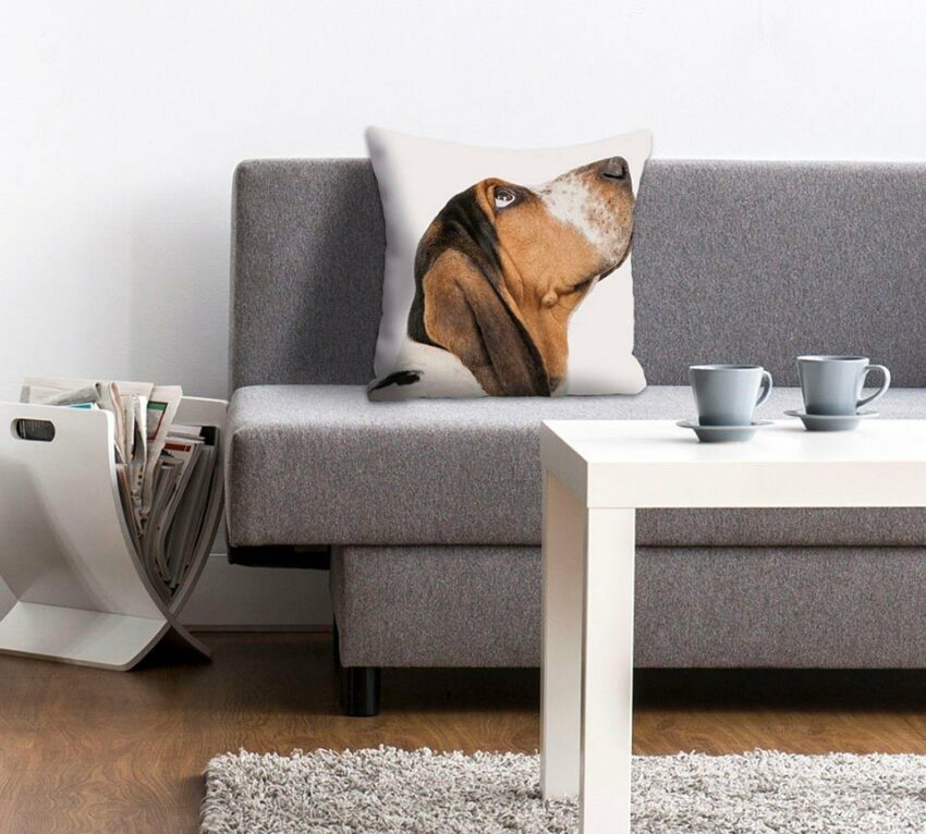 Kissenhülle »Jens«, queence (1 Stück), Hund mit Dackelblick-Kissen-Ideen für dein Zuhause von Home Trends