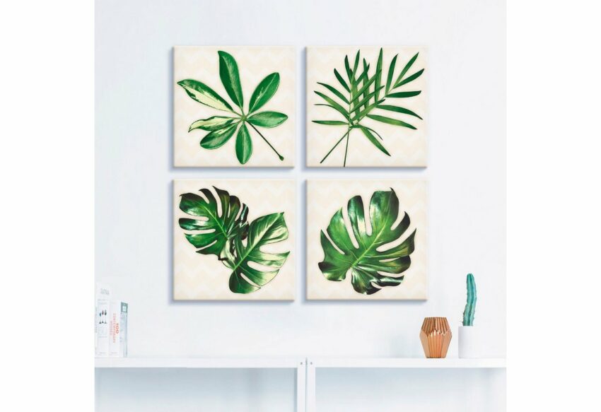 Artland Leinwandbild »Blätter mit Muster«, Blätter (4 Stück)-Bilder-Ideen für dein Zuhause von Home Trends