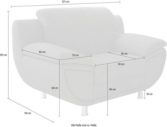 TRENDMANUFAKTUR Sessel, wahlweise mit komfortablem Federkern, mit extra breiten Armlehnen, frei im Raum stellbar-Sessel-Inspirationen
