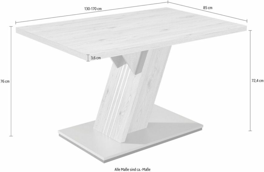 SCHÖSSWENDER Esstisch »Padua«, modernes Design, stabiles Gestell, wahlweise mit Auszug auf 170cm-Tische-Ideen für dein Zuhause von Home Trends