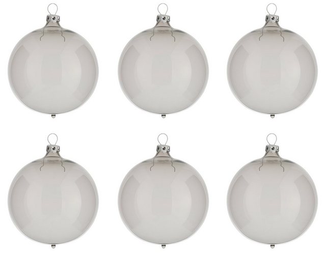 Thüringer Glasdesign Weihnachtsbaumkugel »Transparent« (6 Stück), grau-Weihnachtskugeln-Inspirationen