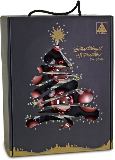 RIFFELMACHER & WEINBERGER Weihnachtsbaumkugel (24 Stück), Ø ca. 6 cm, aus Glas, mit praktischer Aufbewahrungsbox-Weihnachtskugeln-Inspirationen