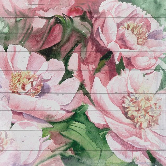 queence Holzbild »Rosa Blüten«, 40x40 cm-Bilder-Inspirationen