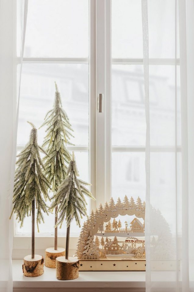 my home Dekobaum »Janosch« (1 Stück), Fichtenstamm mit beschneiten Zweigen auf Holzsockel-Dekoweihnachtsbäume-Ideen für dein Zuhause von Home Trends