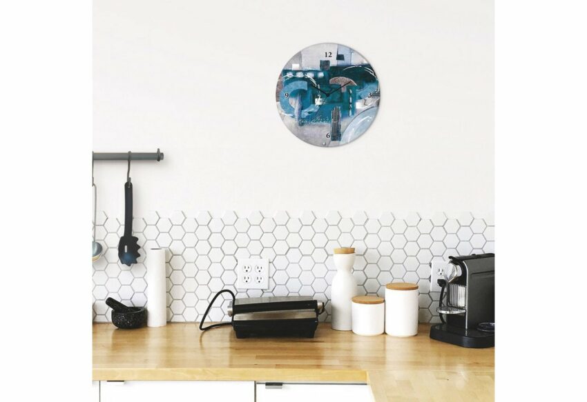 Artland Wanduhr »Glasuhr rund Abstrakte blaue Kreise«-Uhren-Ideen für dein Zuhause von Home Trends