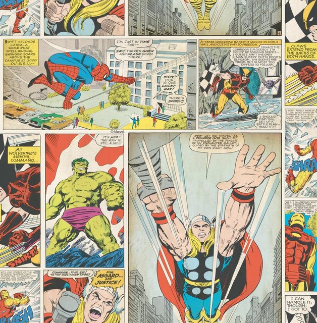Papiertapete »Marvel Comic Strip«, 1000 cm Länge-Tapeten-Inspirationen