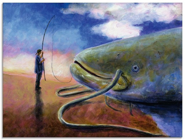 Artland Glasbild »Einen dicken Fisch an Land ziehen«, Wassertiere (1 Stück)-Bilder-Inspirationen