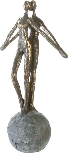 Casablanca by Gilde Dekofigur »Skulptur Encourage« (1 Stück), Dekoobjekt, Höhe 37 cm, Pärchen, mit Spruchanhänger, Wohnzimmer-Figuren-Inspirationen