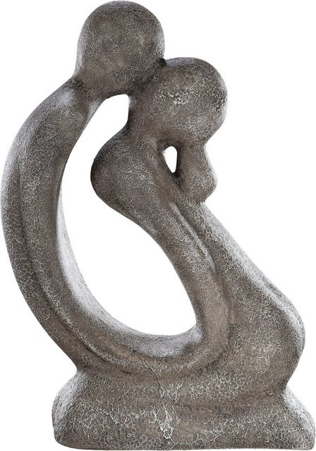 GILDE Dekofigur »Skulptur Francis Paar Der Kuss kniend, grau« (1 Stück), Dekoobjekt, Höhe 42 cm, handgefertigt, aus Keramik, Wohnzimmer-Figuren-Inspirationen