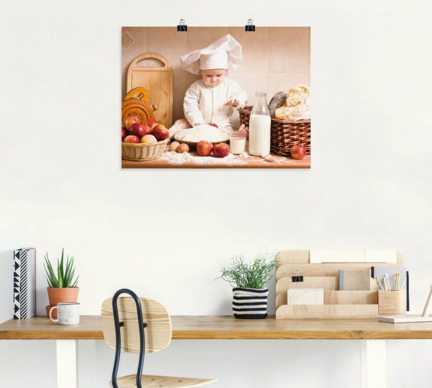 Artland Wandbild »Küche Junge Kind Backen«, Bilder von Kindern (1 Stück), in vielen Größen & Produktarten - Alubild / Outdoorbild für den Außenbereich, Leinwandbild, Poster, Wandaufkleber / Wandtattoo auch für Badezimmer geeignet-Bilder-Ideen für dein Zuhause von Home Trends