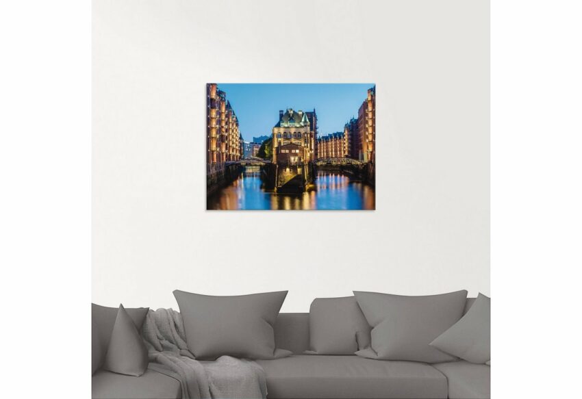 Artland Glasbild »Hamburg Wasserschloss in Speicherstadt 2«, Gebäude (1 Stück)-Bilder-Ideen für dein Zuhause von Home Trends