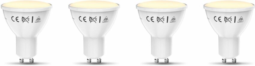 B.K.Licht LED-Leuchtmittel, GU10, 4 Stück, Warmweiß, Smart Home LED-Lampe RGB WiFi App-Steuerung dimmbar Glühbirne 5,5W 350 Lumen-Leuchtmittel-Ideen für dein Zuhause von Home Trends