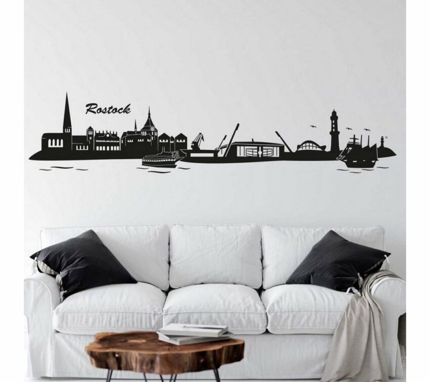 Wall-Art Wandtattoo »Stadt Skyline Rostock 120cm« (1 Stück)-Wandtattoos-Ideen für dein Zuhause von Home Trends