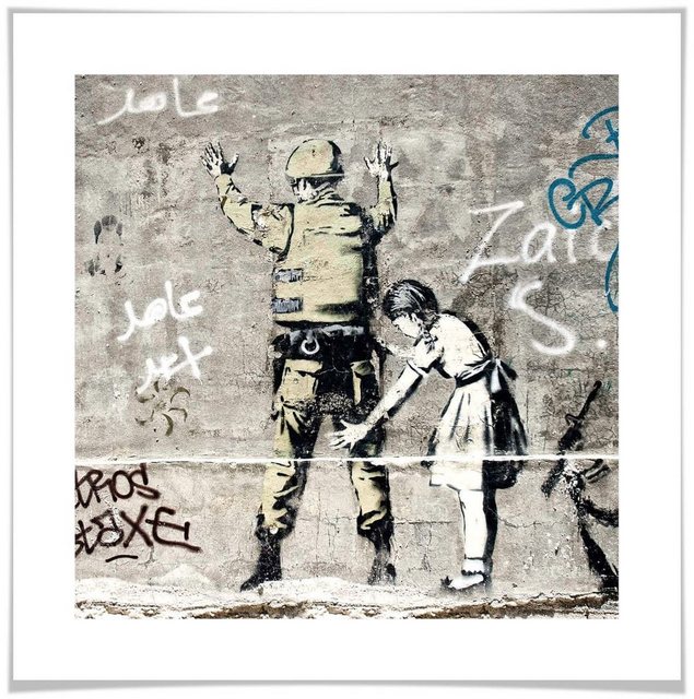 Wall-Art Poster »Graffiti Bilder Mädchen und Soldat«, Menschen (1 Stück), Poster, Wandbild, Bild, Wandposter-Bilder-Inspirationen