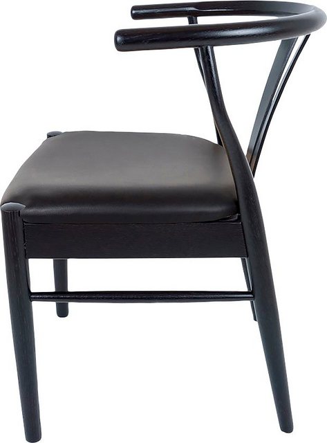 Hammel Furniture Holzstuhl »Findahl by Hammel Freja« (Set, 2 Stück), aus lackierter, schwarzer Eiche, Sitz mit schwarzem Leder gepolstert. Dänische Handwerkskunst-Stühle-Inspirationen