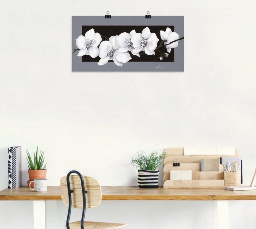 Artland Wandbild »Weiße Orchideen auf grau«, Blumen (1 Stück), in vielen Größen & Produktarten - Alubild / Outdoorbild für den Außenbereich, Leinwandbild, Poster, Wandaufkleber / Wandtattoo auch für Badezimmer geeignet-Bilder-Ideen für dein Zuhause von Home Trends