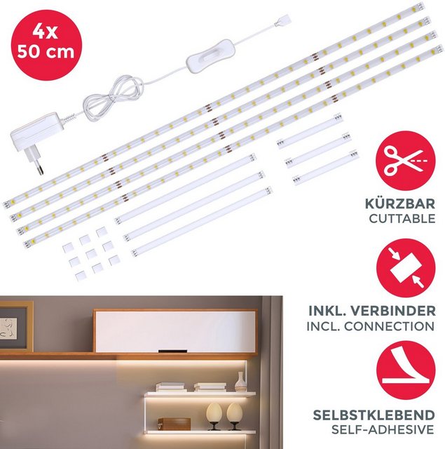 B.K.Licht LED-Streifen »Lacerta«, 2m LED Band Set 4 Streifen Unterbauleuchte inkl. Verbinder-Lampen-Inspirationen
