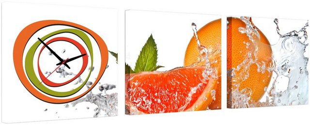 Conni Oberkircher´s Bild mit Uhr »Orange Power - Früchte«, Orange (Set), mit dekorativer Uhr, Küche, Spritzig-Bilder-Inspirationen