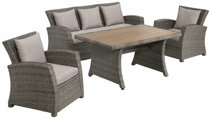 KONIFERA Gartenlounge-Set »Siros«, (12-tlg), 3-er Sofa, 2 Sessel, Tisch 135x82 cm, Polyrattan-Gartenmöbel-Sets-Ideen für dein Zuhause von Home Trends