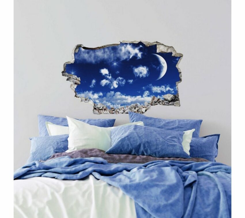 Wall-Art Wandtattoo »Wolken Sticker 3D Mond Himmel« (1 Stück)-Wandtattoos-Ideen für dein Zuhause von Home Trends