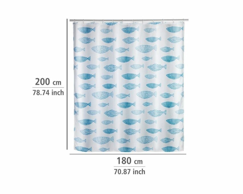 WENKO Duschvorhang »Aquamarin« Breite 180 cm, Höhe 200 cm, Textil (Polyester)-Duschvorhänge-Ideen für dein Zuhause von Home Trends