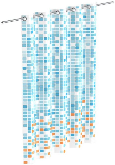 Eisl Duschvorhang »Mosaik BLAU/ORANGE« Breite 180 cm, waschbarer Antischimmel Textil Vorhang (Höhe 200 cm), blickdichter Vorhang auch für die Badewanne-Duschvorhänge-Inspirationen